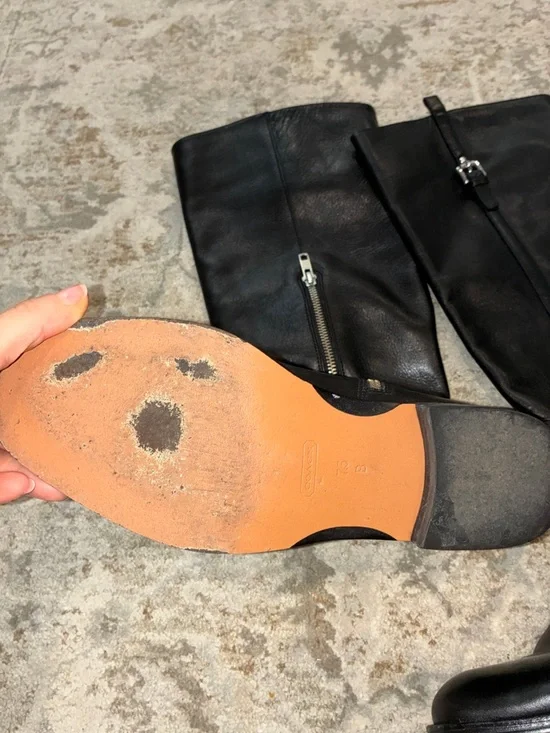 Coach Mulan Calf Black Leather Over-the-Knee Riding Boots - Picture 6 of 9